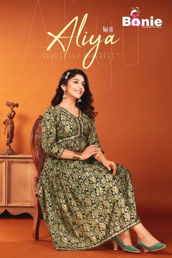 Bonie Aliya Vol 1 Designer Long Anarkali Kurti Collection